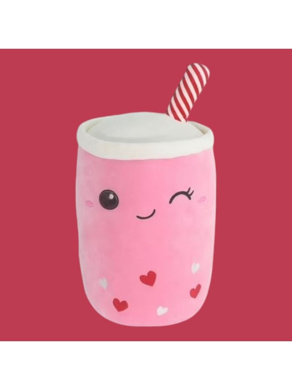 NWT Play Right Hug Me  Boba Tea 15" Hearts Food Plush Gift Toy Valentine's Day